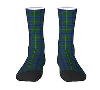 KWQDOZF Old Scottish Clan Johnstone Johnston Tartan Plai Old Scotsman Clan Young Tartan Plaid Men & Women Crew Chaussettes, Tartan Plaid Nouveauté Mode Casual Crew Tube Sock