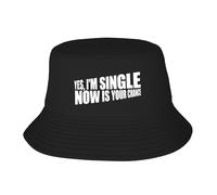 KWQDOZF Oui, Je suis célibataire, Maintenant, C'est Votre Chance, Seau pour Femmes et Hommes, Casquette de pêche, Chapeaux de Protection UV pour la Plage d'été