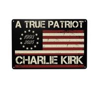 KWQDOZF Panneau métallique « Repose en paix Charlie Kirk », hommage commémoratif à Charlie (1993-2025), 20 x 30 cm, décoration murale, pour extérieur, intérieur, jardin, pelouse, Z1060