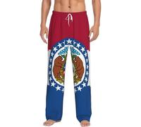 KWQDOZF Pantalon de détente léger imprimé drapeau de l'État du Missouri, avec taille élastique et poches latérales, idéal pour la maison et les week-ends de farniente.