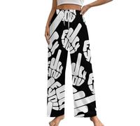 KWQDOZF Pantalon de Pyjama Long pour Femme Fuck You, Bas de Nuit décontracté, Pantalon de détente Confortable avec Cordon de Serrage