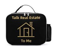 KWQDOZF Parlez-moi de l'immobilier, sac à lunch portable, fourre-tout, réutilisable, isotherme, anti-fuite, pour le travail et les pique-niques