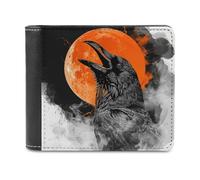 KWQDOZF Portefeuille Corbeau à la Gueule Ouverte, Grande capacité, en Cuir, Pochette pour téléphone, Sac de Voyage, Cadeau pour Homme et Femme