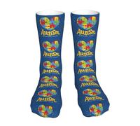 KWQDOZF Puzzle coloré Mois de sensibilisation à l'autisme - 5 Mois de sensibilisation au syndrome de Down Chaussettes fantaisie pour robe Tube Bas Cadeaux Décor pour hommes Femmes
