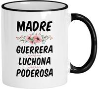 KWQDOZF Regalo para El Dia De Las Madres Mama Guerrera Luchona Poderosa Tasses à café Tasse à café fantaisie Double face Tasse à thé en céramique imprimée pour maman papa ami femme mari cadeau 11 oz