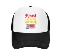 KWQDOZF Résistez comme en 1938 ! Casquette Trucker, Chapeau de Protestation pour la démocratie, pour Hommes et Femmes, Ajustable.