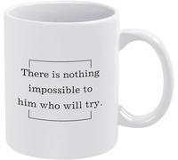 KWQDOZF Rien n'est impossible à celui qui essaie. Tasse à café originale en céramique imprimée recto verso, 325 ml (11 oz), idéale comme cadeau pour maman, papa, un ami, une épouse ou un mari.