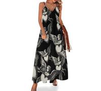 KWQDOZF Robe Longue Sexy à Bretelles Spaghetti pour Femme, Motif Eros Cupidon, Dieu de l'amour, Coupe Fluide et trapèze