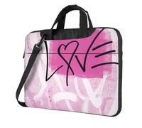 KWQDOZF Sac à bandoulière pour ordinateur portable, étui de transport universel pour ordinateur portable à motif graffiti mural rose