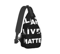 KWQDOZF Sac à dos à bandoulière pour femmes et hommes, sac à dos de voyage antivol polyvalent, sac de camping en plein air, sacoche tactique, sac de poitrine avec drapeau Black Lives Matter