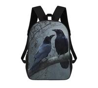 KWQDOZF Sac à dos classique 17 pouces « Deux corbeaux perchés sur une branche », sac de voyage décontracté avec bandoulière ajustable pour hommes et femmes