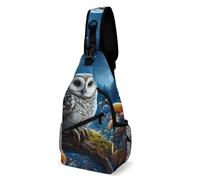 KWQDOZF Sac à dos décontracté, sac à dos, motif hibou, champignon, minuit, art, sac à bandoulière, étui pour appareil photo, sac fourre-tout décontracté, sac de voyage pour hommes et femmes
