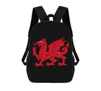 KWQDOZF Sac à dos Wales Welsh Classic 17 pouces, sac de voyage, sac bandoulière décontracté avec bandoulière réglable pour hommes et femmes