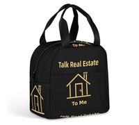 KWQDOZF Sac à lunch isotherme Talk Real Estate To Me pour femmes et hommes, idéal pour le travail, les pique-niques et les voyages.