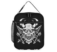KWQDOZF Sac à lunch portable avec masque de guerrier samouraï Oni, fourre-tout réutilisable et isotherme, pour le travail, la plage, le pique-nique