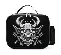 KWQDOZF Sac à lunch portable avec masque de guerrier samouraï Oni, fourre-tout, réutilisable, isotherme, anti-fuite, pour le travail et les pique-niques