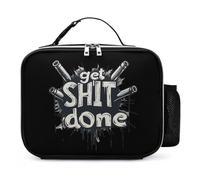 KWQDOZF Sac à lunch portable Get Shit Done, fourre-tout, réutilisable, isotherme, anti-fuite, pour le travail et les pique-niques