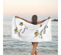 KWQDOZF Serviette de Bain en Microfibre Love Honey, Serviette de Plage, imprimée, Douce, Chaude, absorbante, personnalisée, séchage Rapide