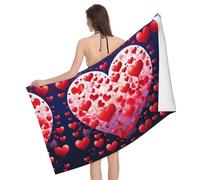 KWQDOZF Serviette de Bain imprimée Love Heart3, pour Salle de Bain, Cuisine, hôtel, Salle de Sport, Spa