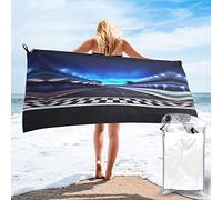 KWQDOZF Serviette de Bain personnalisée à séchage Rapide Race Track, Serviette de Plage absorbante Softffy imprimée