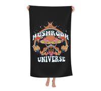 KWQDOZF Serviette de Plage - Serviette en Fibre de Polyester Ultra Douce avec imprimés éclatants et Design Polyvalent 81,3 x 132,1 cm - Mushroom Planet Universe