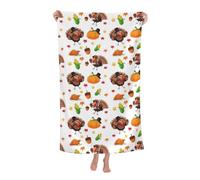 KWQDOZF Serviette de Plage - Serviette en Fibre de Polyester Ultra Douce avec imprimés éclatants et Design Polyvalent 81,3 x 132,1 cm - Thanksgiving Day Turquie Automne