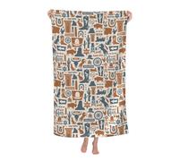 KWQDOZF Serviette de Plage - Serviette en Fibre de Polyester Ultra Douce avec imprimés éclatants et Design Polyvalent 32 x 52 Pouces - Cowboy de Style Occidental