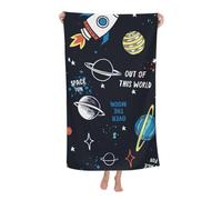 KWQDOZF Serviette de Plage - Serviette en Fibre de Polyester Ultra Douce avec imprimés vibrants et Design Polyvalent 32 x 52 Pouces - Planet Space