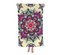 KWQDOZF Serviette de Plage - Serviette en Fibre de Polyester Ultra Douce avec imprimés vibrants et Design Polyvalent 32 x 52 Pouces - Mandala