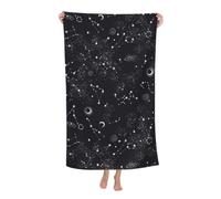 KWQDOZF Serviette de Plage - Serviette en Fibre de Polyester Ultra Douce avec imprimés vibrants et Design Polyvalent 32 x 52 Pouces - Space Planet