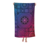 KWQDOZF Serviette de Plage - Serviette en Fibre de Polyester Ultra Douce avec imprimés vibrants et Design Polyvalent 32 x 52 Pouces - Mandala