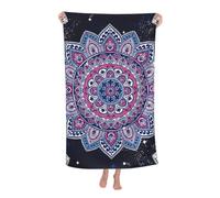 KWQDOZF Serviette de Plage - Serviette en Fibre de Polyester Ultra Douce avec imprimés vibrants et Design Polyvalent 32 x 52 Pouces - Mandala