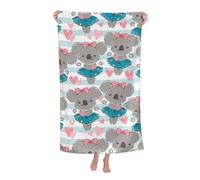 KWQDOZF Serviette de Plage - Serviette en Fibre de Polyester Ultra Douce avec imprimés vibrants et Design Polyvalent 32 x 52 Pouces - Love Koala