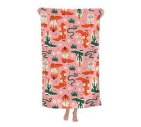 KWQDOZF Serviette de Plage - Serviette en Fibre de Polyester Ultra Douce avec imprimés vibrants et Design Polyvalent 32 x 52 Pouces - Bottes de Cowboy