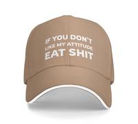 KWQDOZF Si Vous n'aimez Pas Mon Attitude, Mangez de la Merde, Casquette de Baseball pour Hommes