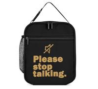 KWQDOZF S'il vous plaît, arrêtez de parler, sac à lunch portable, fourre-tout, réutilisable, étanche, isolé, pour le travail, la plage, le pique-nique