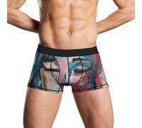 KWQDOZF sous-vêtements pour Hommes à Motif de Visage féminin Abstrait, Respirants et Extensibles, caleçons Boxeurs évacuant l'humidité pour Hommes