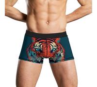 KWQDOZF sous-vêtements pour Hommes Big Red Tiger, Respirants et Extensibles, Boxers évacuant l'humidité.