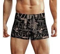 KWQDOZF sous-vêtements pour Hommes Respirants à thème Musical de Jazz Boxer Brief Creative Full Print Short Underwear