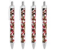 KWQDOZF Stylo à bille rétractable avec inscription « Sapeur-pompier » et drapeau canadien, stylo à encre gel imprimé, fournitures de bureau pour hommes et femmes.