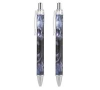 KWQDOZF Stylo à bille rétractable avec tête de mort et crocs hurlants, encre noire, pointe fine de 0,5 mm, fournitures de bureau pour enseignant(e) et infirmière