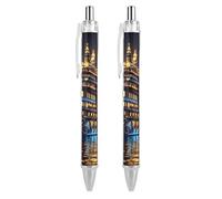 KWQDOZF Stylo à bille rétractable en forme de bateau de croisière de nuit, encre noire, pointe fine de 0,5 mm, fournitures de bureau pour enseignant(e) et infirmière