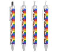 KWQDOZF Stylo à bille rétractable lisse avec inscription « LGBT Gay Trans BLM Fist Flag », stylo à encre gel imprimé, stylo à bille noir, fournitures de bureau pour hommes et femmes