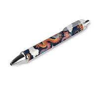 KWQDOZF Stylo bille de bureau à séchage rapide, pointe fine 0,5 mm, encre noire, écriture fluide, motif dragons japonais tendance