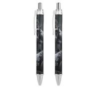 KWQDOZF Stylo bille rétractable Gorilla on The Ground, encre noire, grip ultra-souple, pointe moyenne 0,5 mm, lot de 2