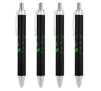 KWQDOZF Stylos à bille à motif de pissenlit, pointe fine (0,5 mm), rétractables, écriture fluide, encre gel noire, lot de 4