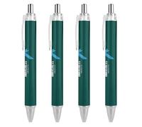 KWQDOZF Stylos à bille rétractables à pointe fine (0,5 mm) pour le mois de sensibilisation au diabète, écriture fluide, encre gel noire, lot de 4