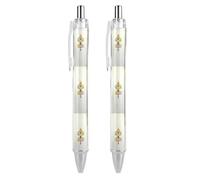 KWQDOZF Stylos à bille rétractables Grunge Drapeau de la Cité du Vatican, pointe fine 0,5 mm, encre gel pour une écriture fluide, lot de 2