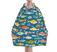 KWQDOZF Sweat à Capuche à imprimé Poisson pour Adulte, Sweat à Capuche Confortable pour Homme, pour Elle, sa mère ou sa Petite Amie.