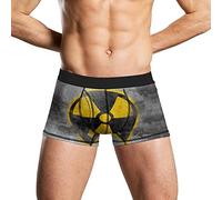 KWQDOZF Symbole radioactif nucléaire Jaune Signe de réacteur sous-vêtements pour Hommes Boxer Slip Doux Court Tronc Extensible caleçon